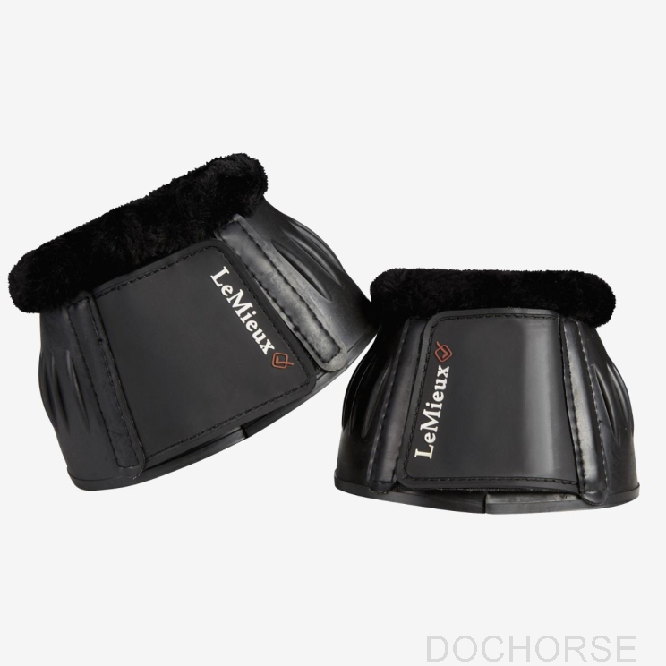 LeMieux Bell Boots Rubber with Fleece Black