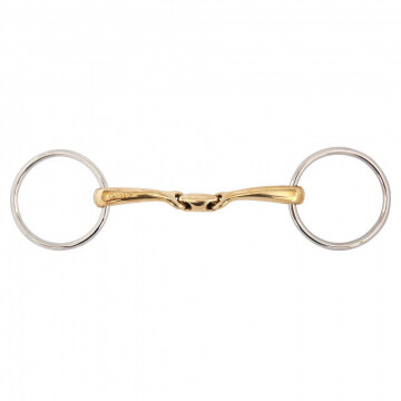 BR Double Jointed Loose Ring Snaffle Soft Contact 14MM