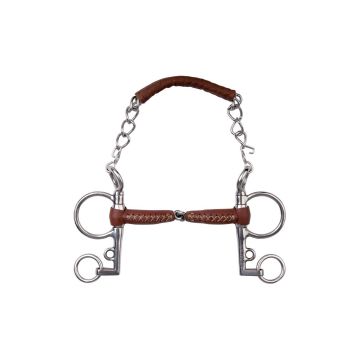 Metalab Wędzidło Pelham Pojedynczo Łamane Skóra - Długie Czanki