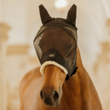 Kentucky Fly Mask Skin Friendly with Ears Black 