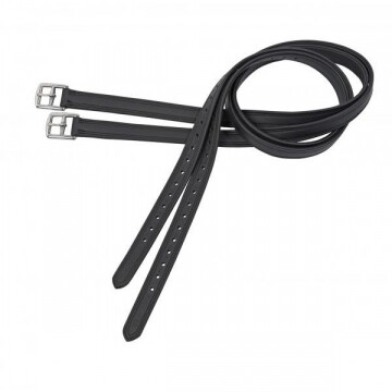 Busse Stirrup Leathers Soft with Nylon Black