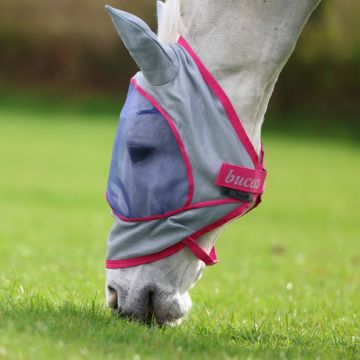 Bucas Buzz-Off Deluxe Vliegenmasker met oren Blue Blossom