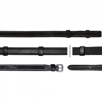 Dy'on Reins Leather Grip + Stops 'Dressage'