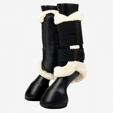 Lemieux Fleece Edged Mesh Brushing Boots Black