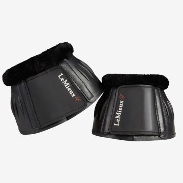 LeMieux Bell Boots Rubber with Fleece Black